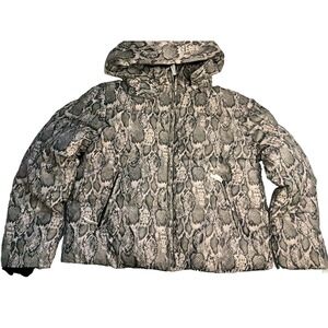 Guess Essie Gummy Jacket Puffer Hooded Snakeskin Women's XL